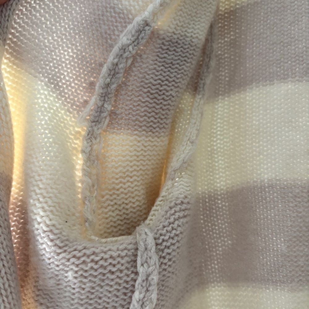 Brochu Walker Tie Front Ayla Striped Cardigan Sweater Cream Mauve Size S - Picture 12 of 15